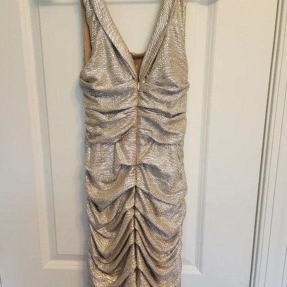 Gold Foil Express Party Dress - Size 4 - Picture 2 of 6